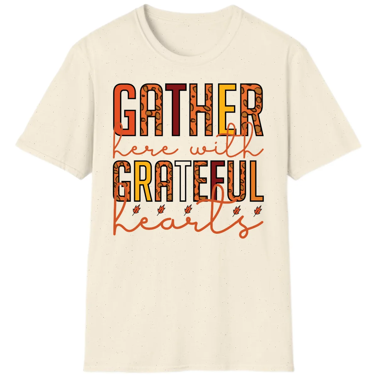 Gather Here With Hearts T-Shirt in Natural