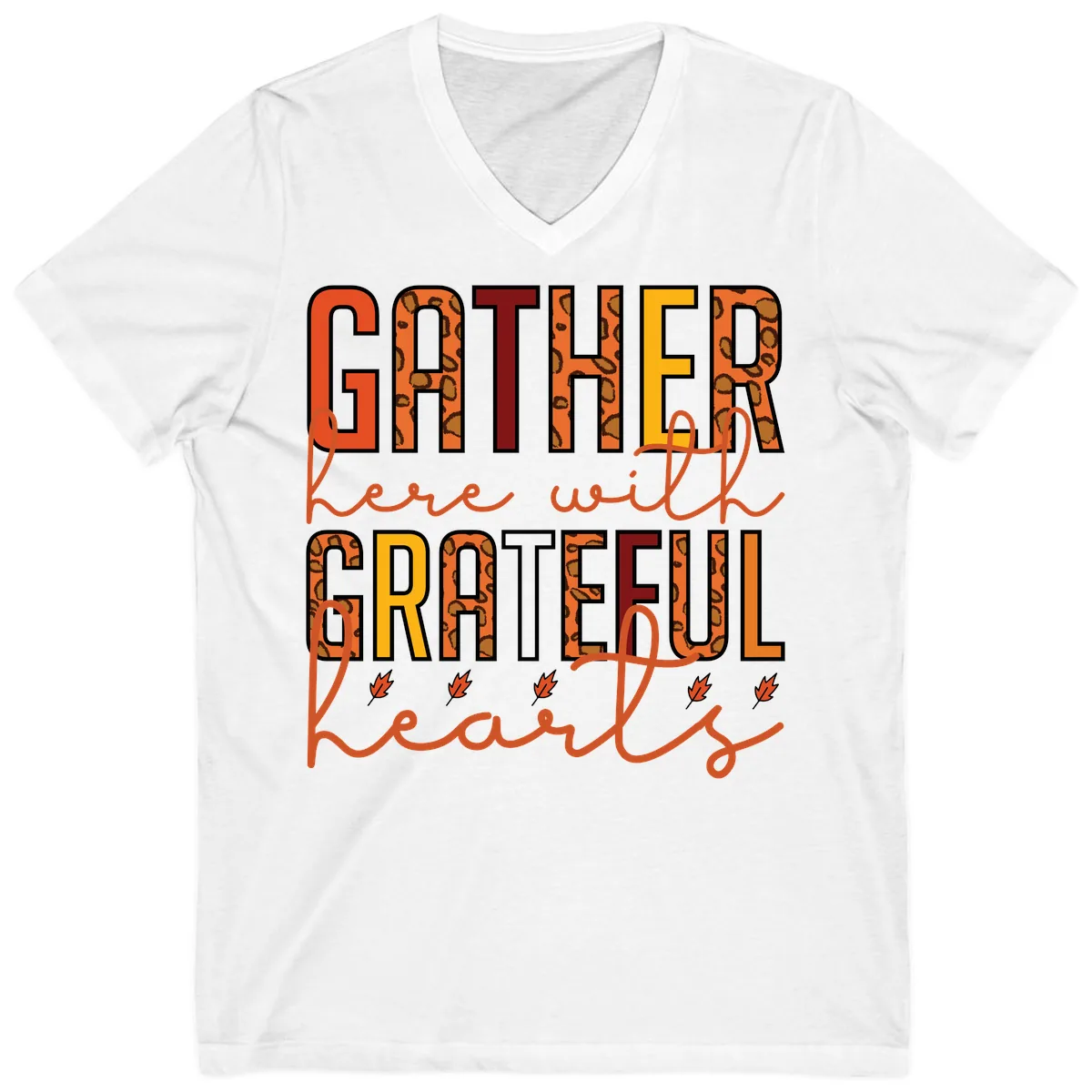 Gather Here With Hearts V-Neck in White