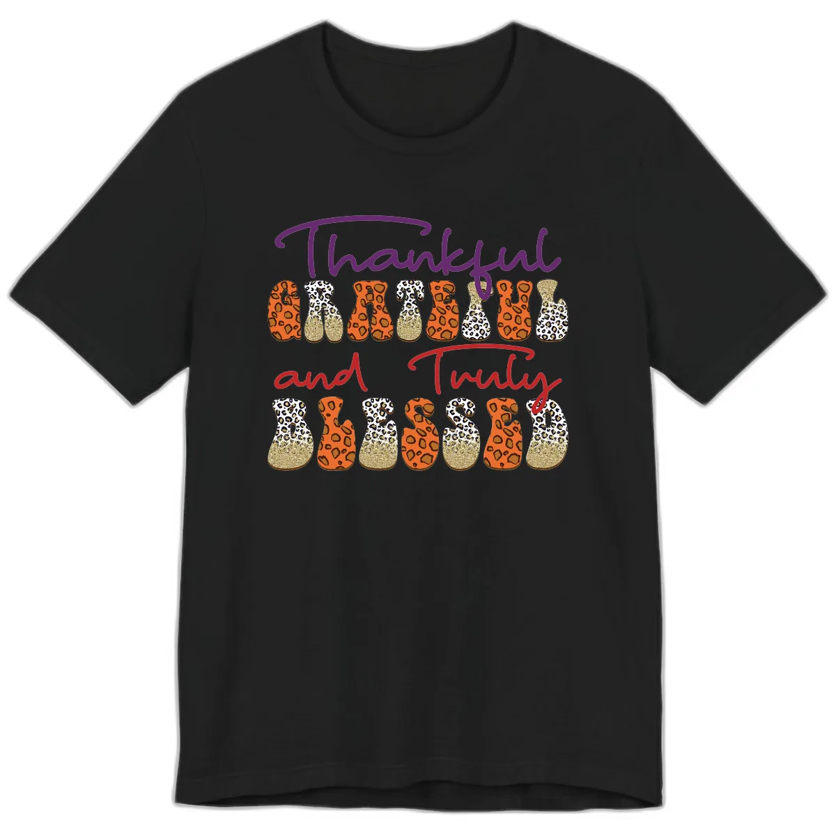 Thankful Grateful Truly Blessed Premium T-Shirt in Black