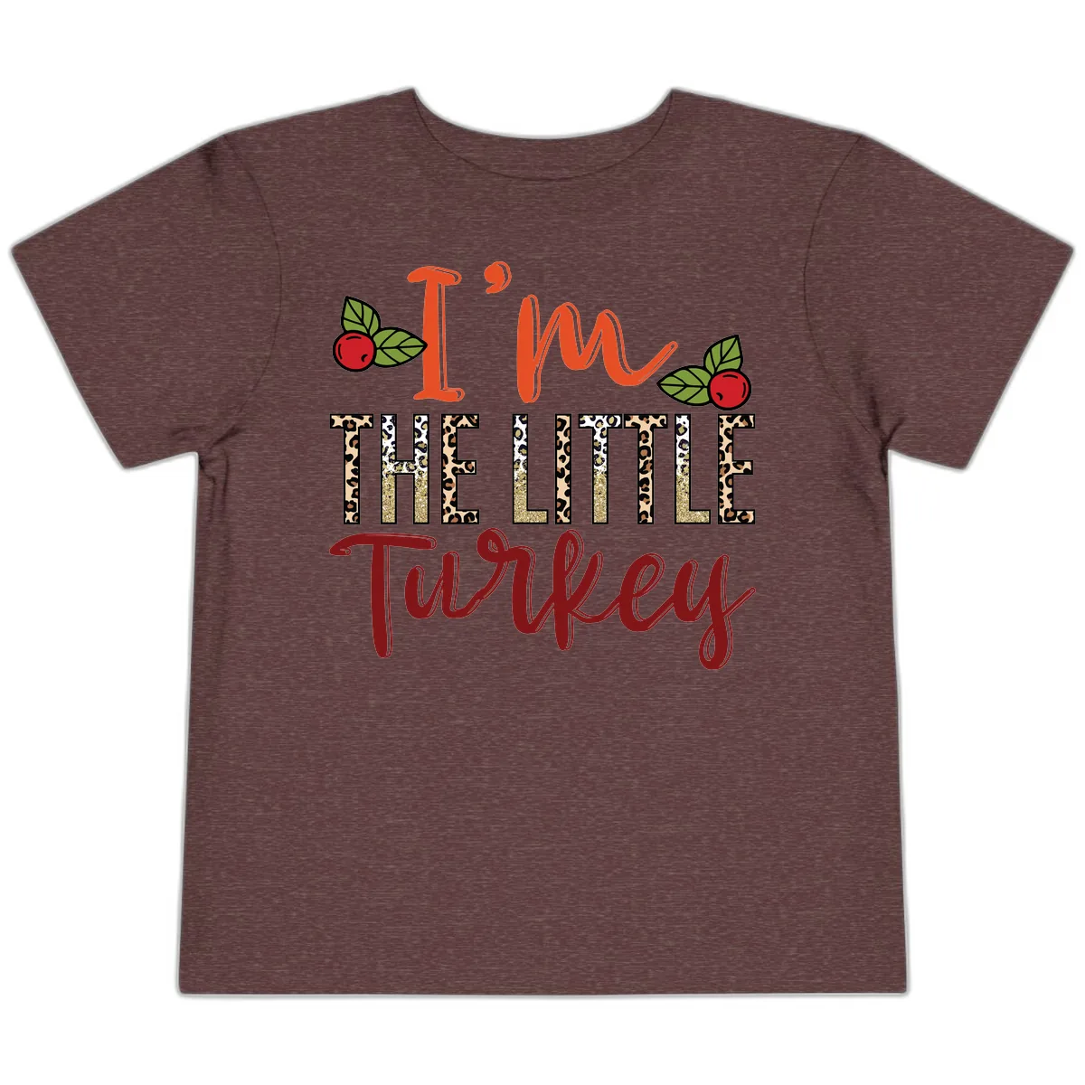 I'm The Little Turkey Thanksgiving Design Toddler T-Shirt in Heather Maroon