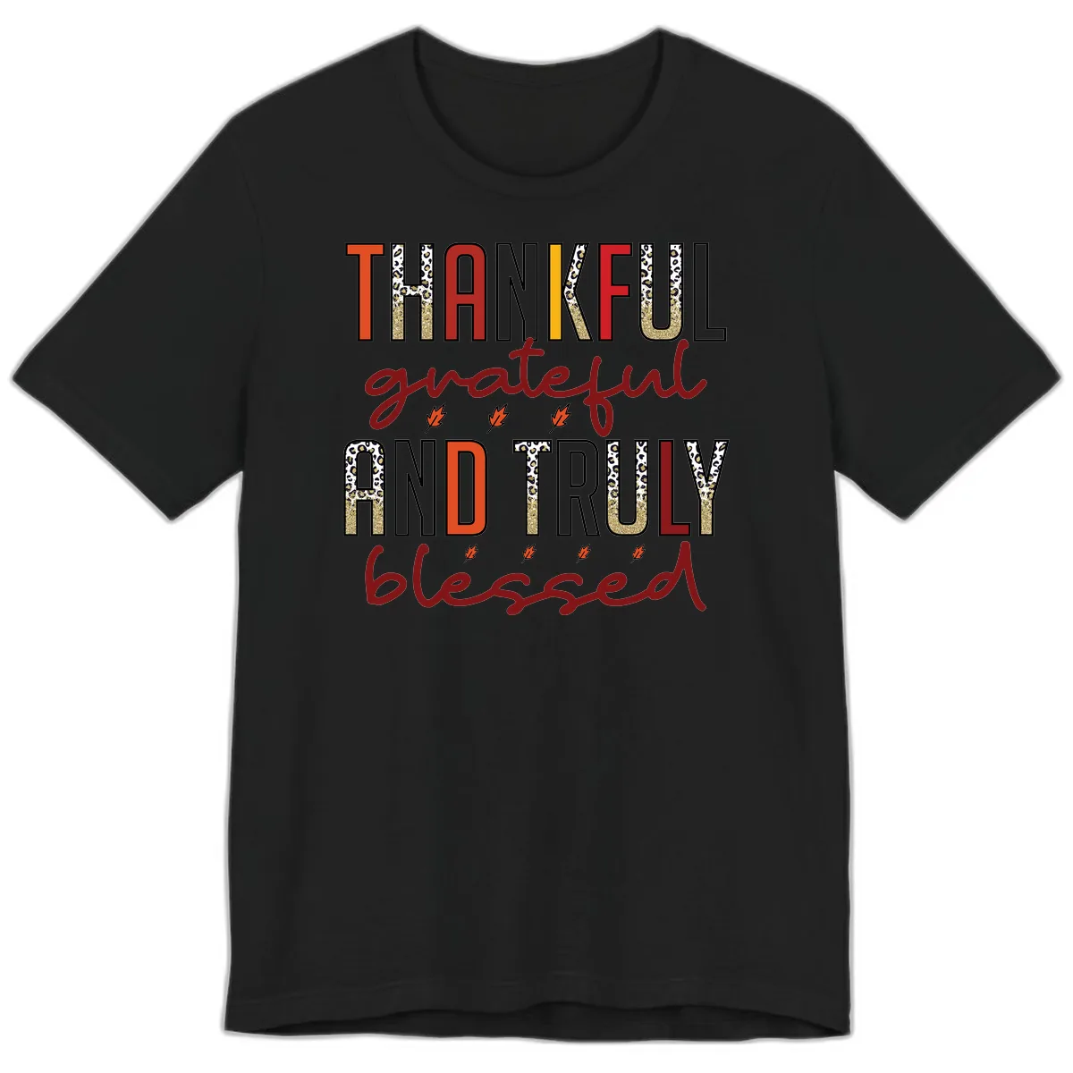 Grateful And Truly Blessed Typography Premium T-Shirt in Black