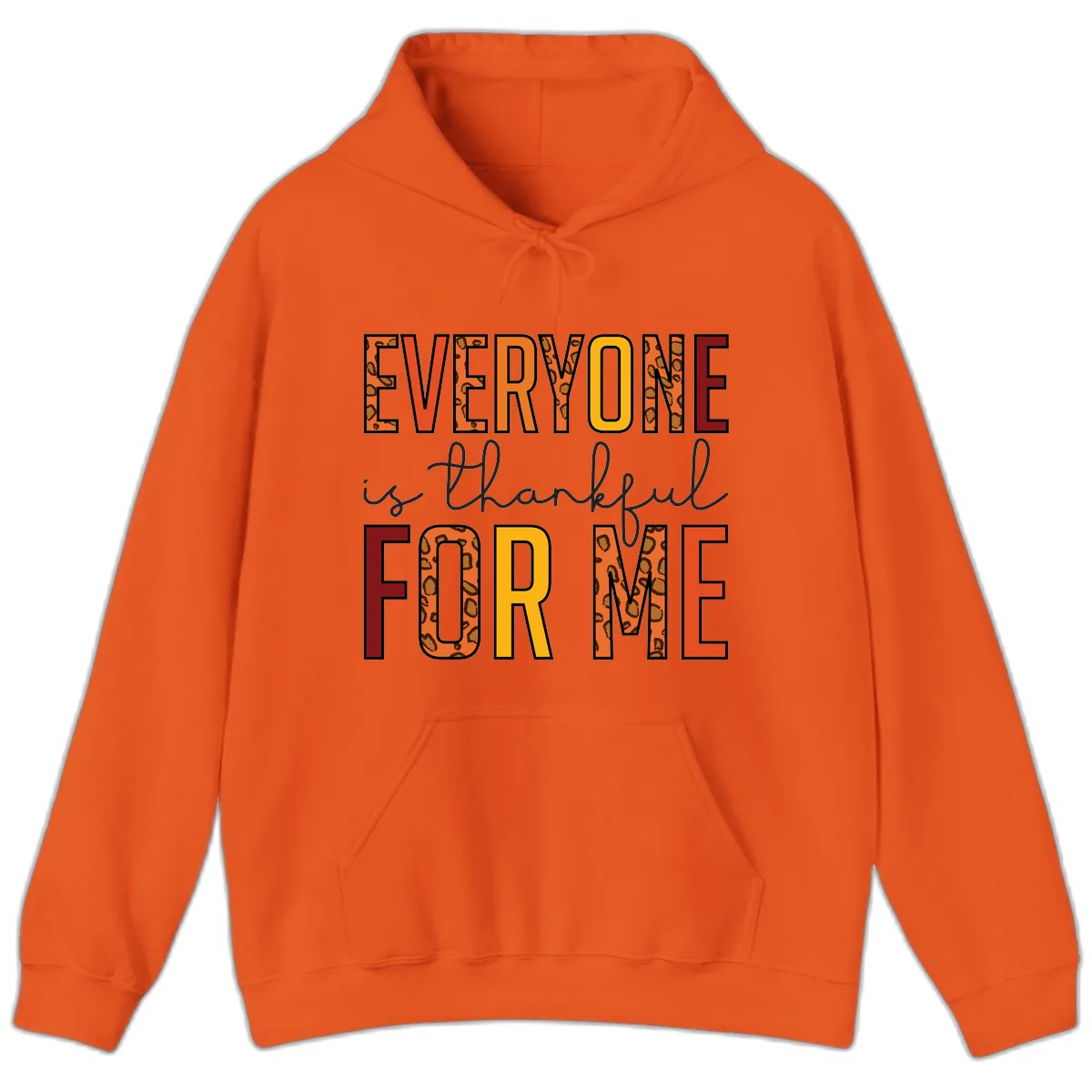 Everyone Is For Me Typography Hoodie in Orange
