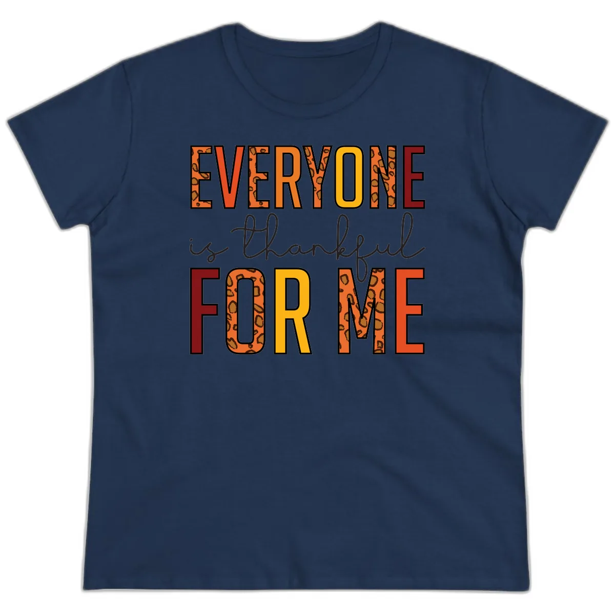 Everyone Is For Me Typography Ladies Tee in Navy
