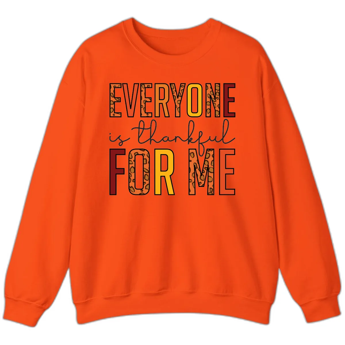Everyone Is For Me Typography Sweatshirt in Orange