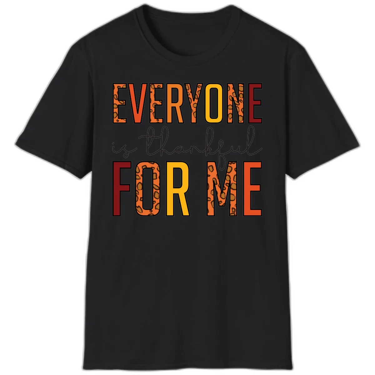 Everyone Is For Me Typography T-Shirt in Black