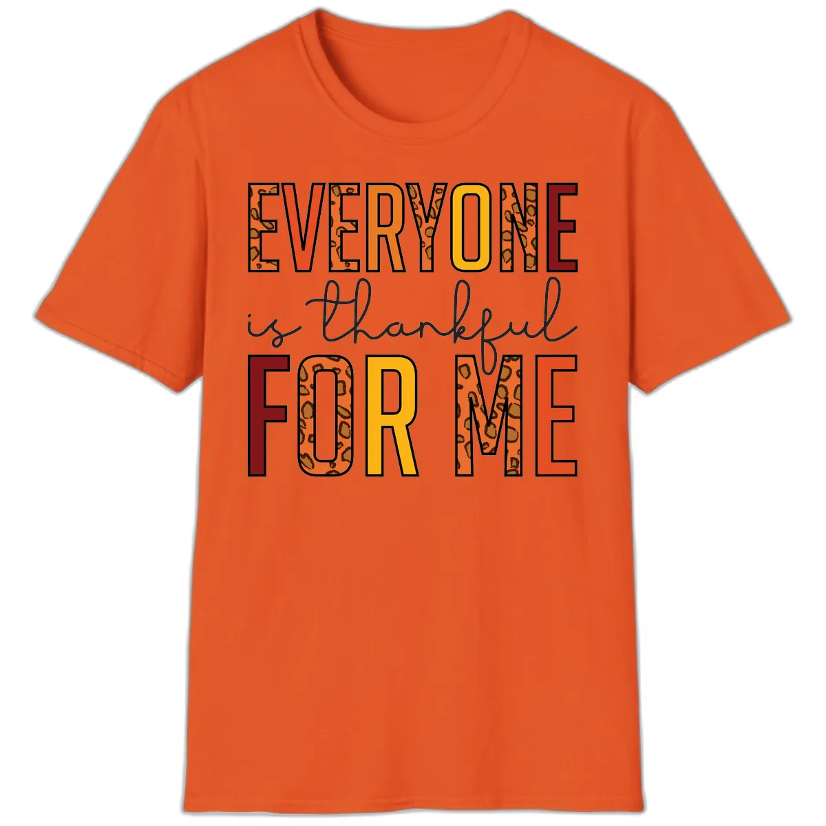 Everyone Is For Me Typography T-Shirt in Orange