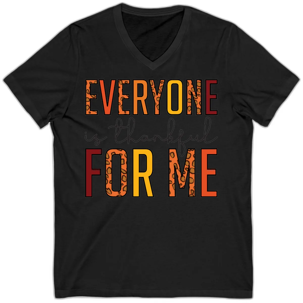 Everyone Is For Me Typography V-Neck in Black