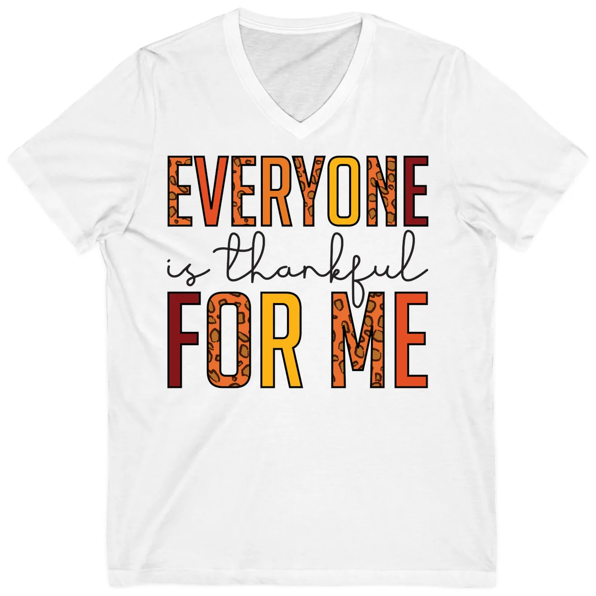 Everyone Is For Me Typography V-Neck in White