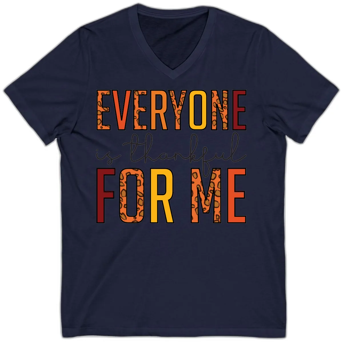 Everyone Is For Me Typography V-Neck in Navy