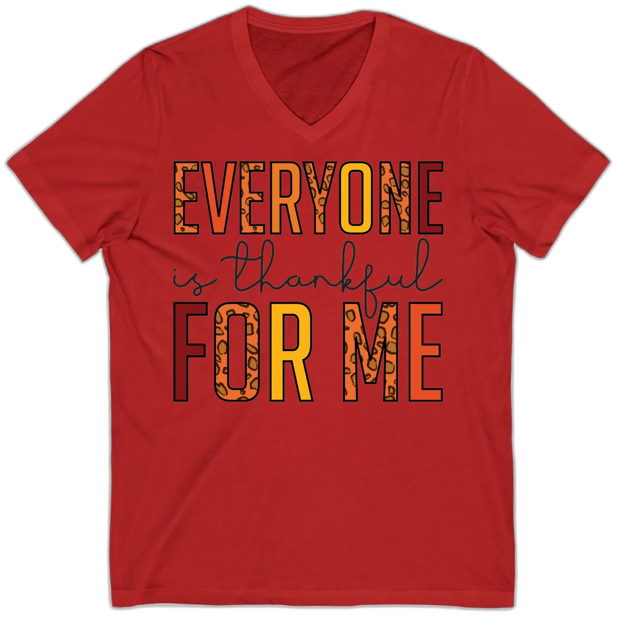 Everyone Is For Me Typography V-Neck in Red