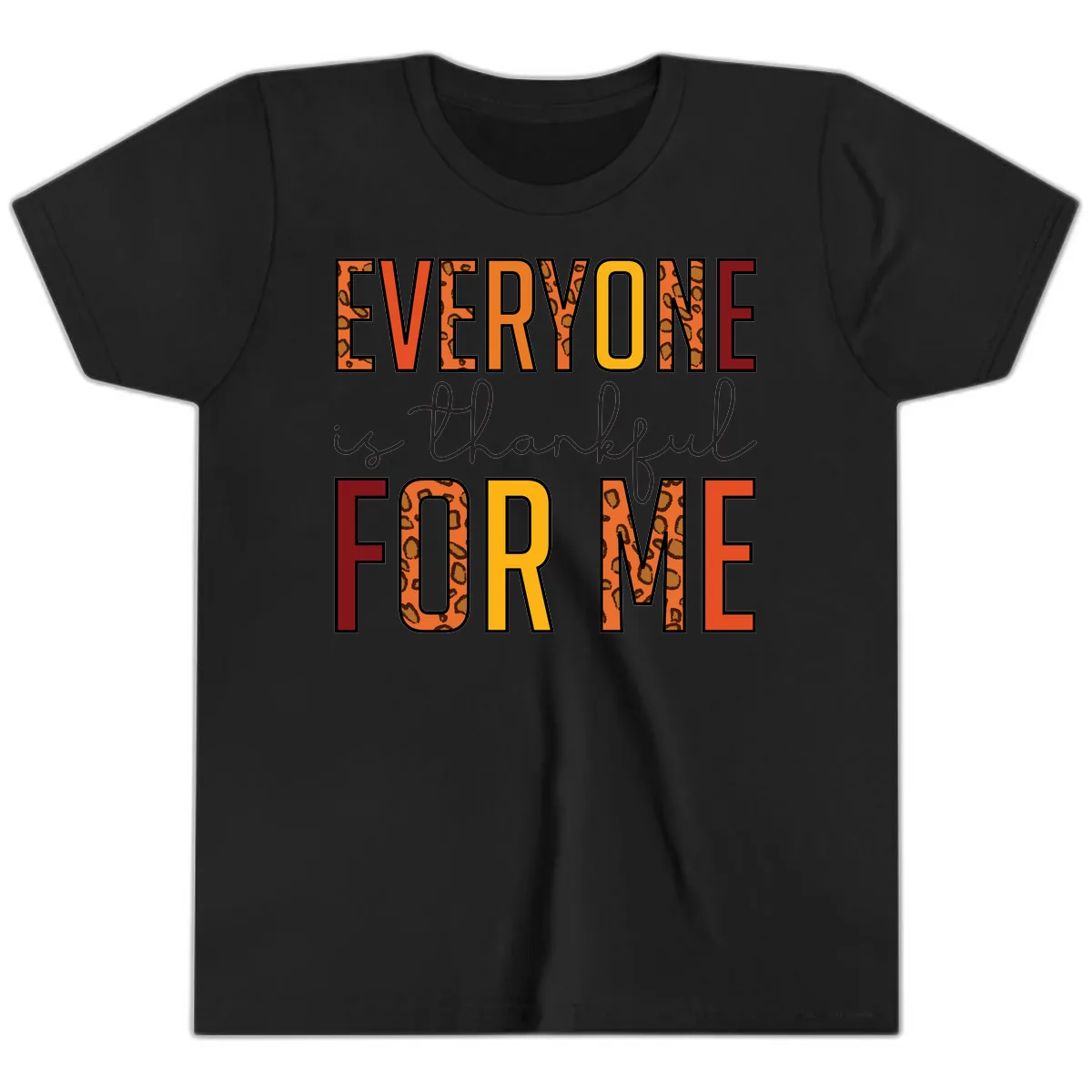 Everyone Is For Me Typography Youth T-Shirt in Black
