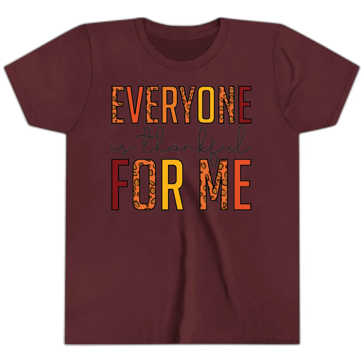 Everyone Is For Me Typography Youth T-Shirt in Maroon