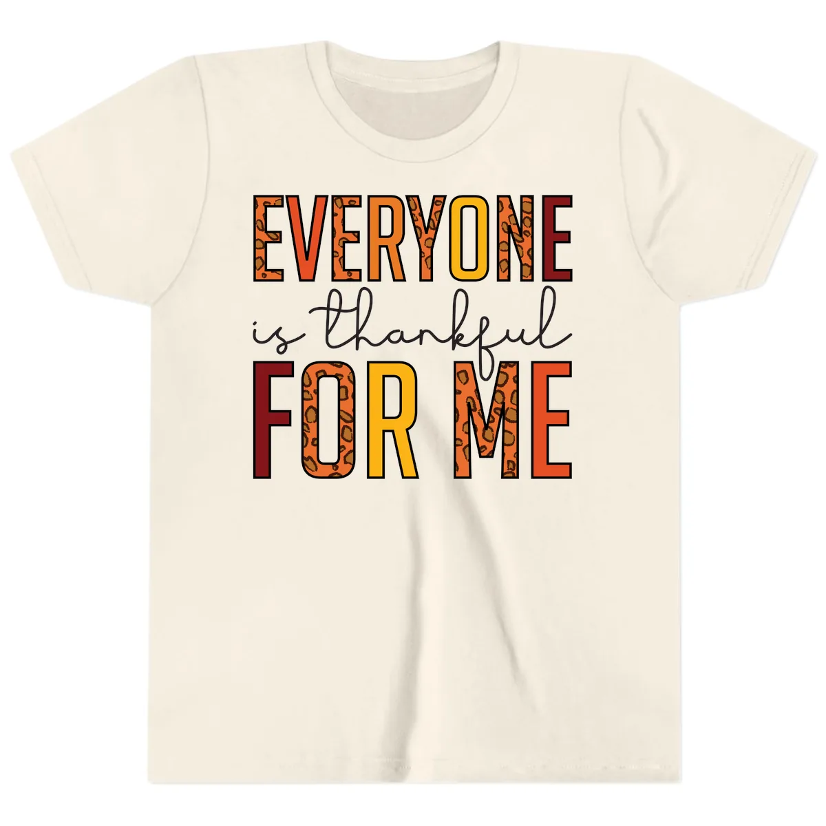 Everyone Is For Me Typography Youth T-Shirt in Natural