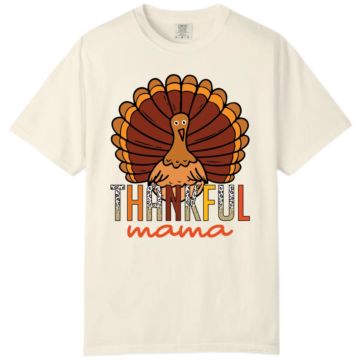 Thankful Mama Turkey Design Comfort Color in Ivory