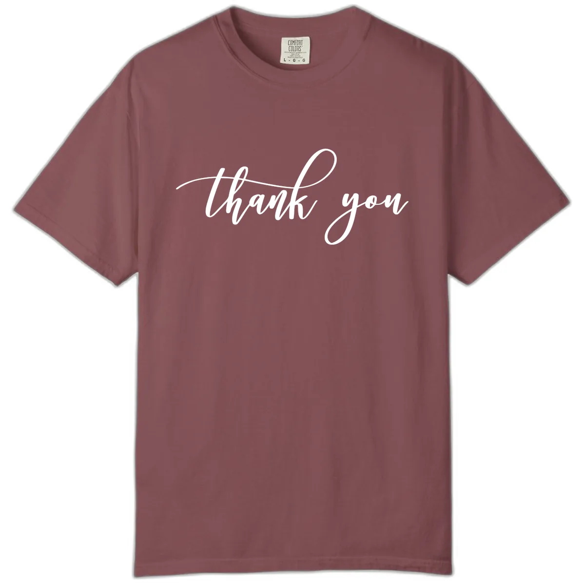 Elegant Handwritten Thank You Script Comfort Color in Brick