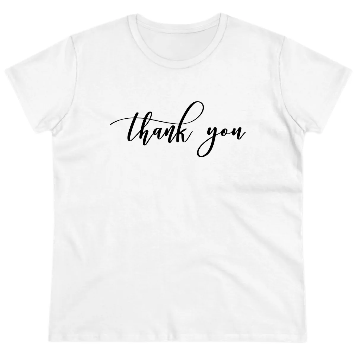 Elegant Handwritten Thank You Script Ladies Tee in White