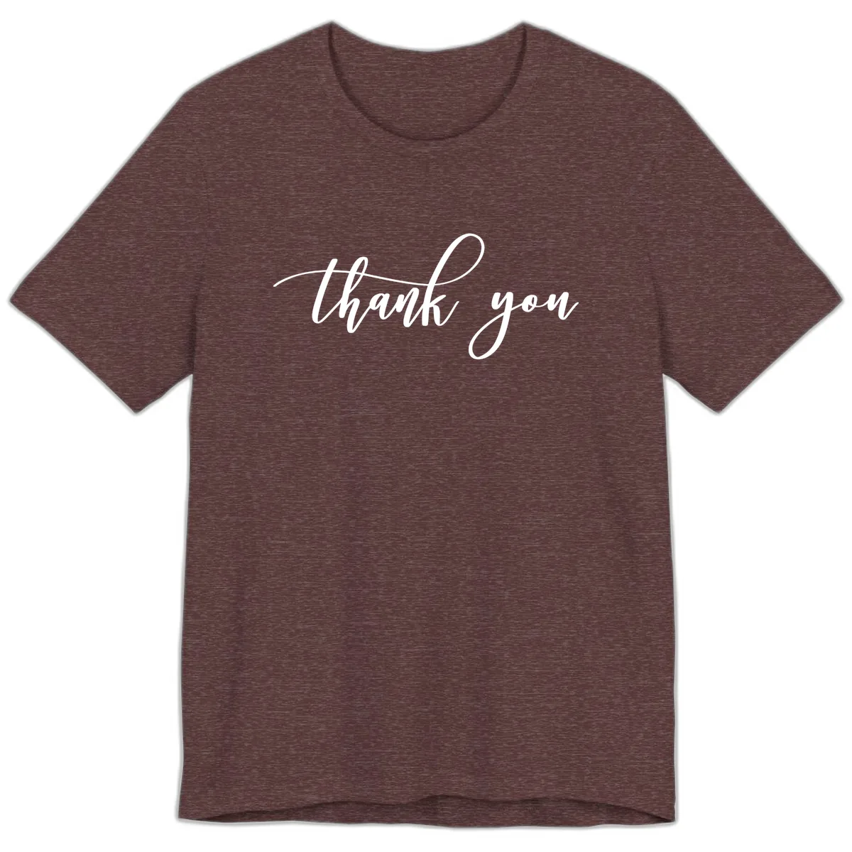 Elegant Handwritten Thank You Script Premium T-Shirt in Heather Maroon