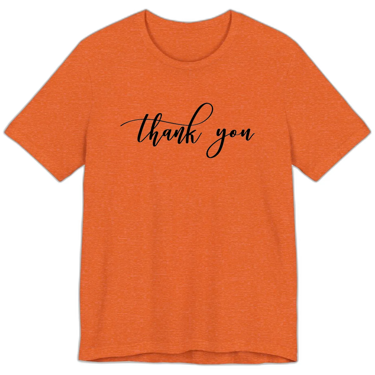 Elegant Handwritten Thank You Script Premium T-Shirt in Heather Orange