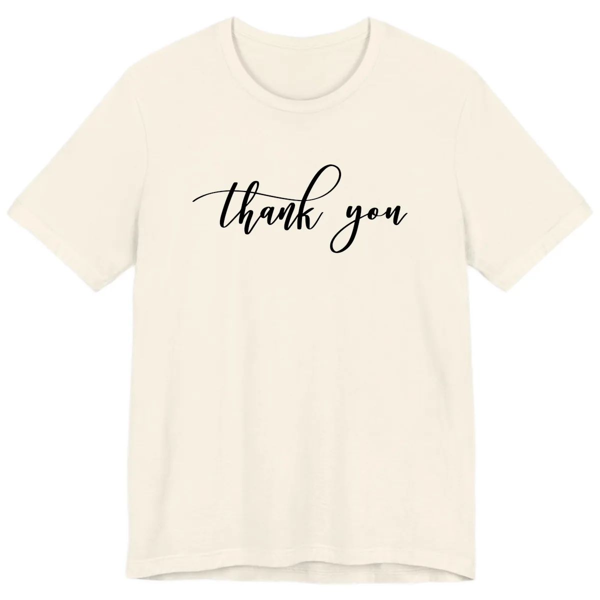 Elegant Handwritten Thank You Script Premium T-Shirt in Natural