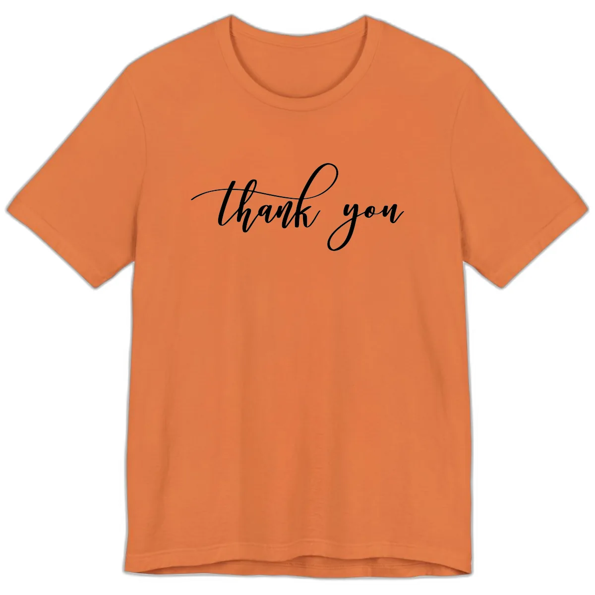 Elegant Handwritten Thank You Script Premium T-Shirt in Burnt Orange