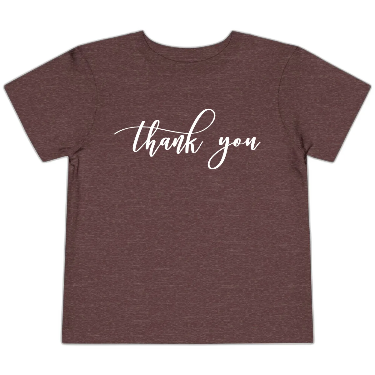 Elegant Handwritten Thank You Script Toddler T-Shirt in Heather Maroon