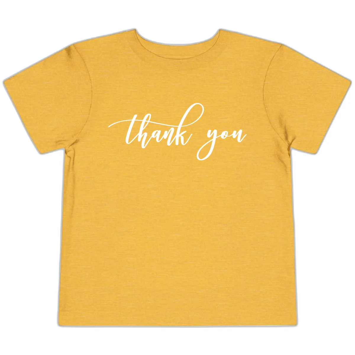 Elegant Handwritten Thank You Script Toddler T-Shirt in Heather Yellow Gold