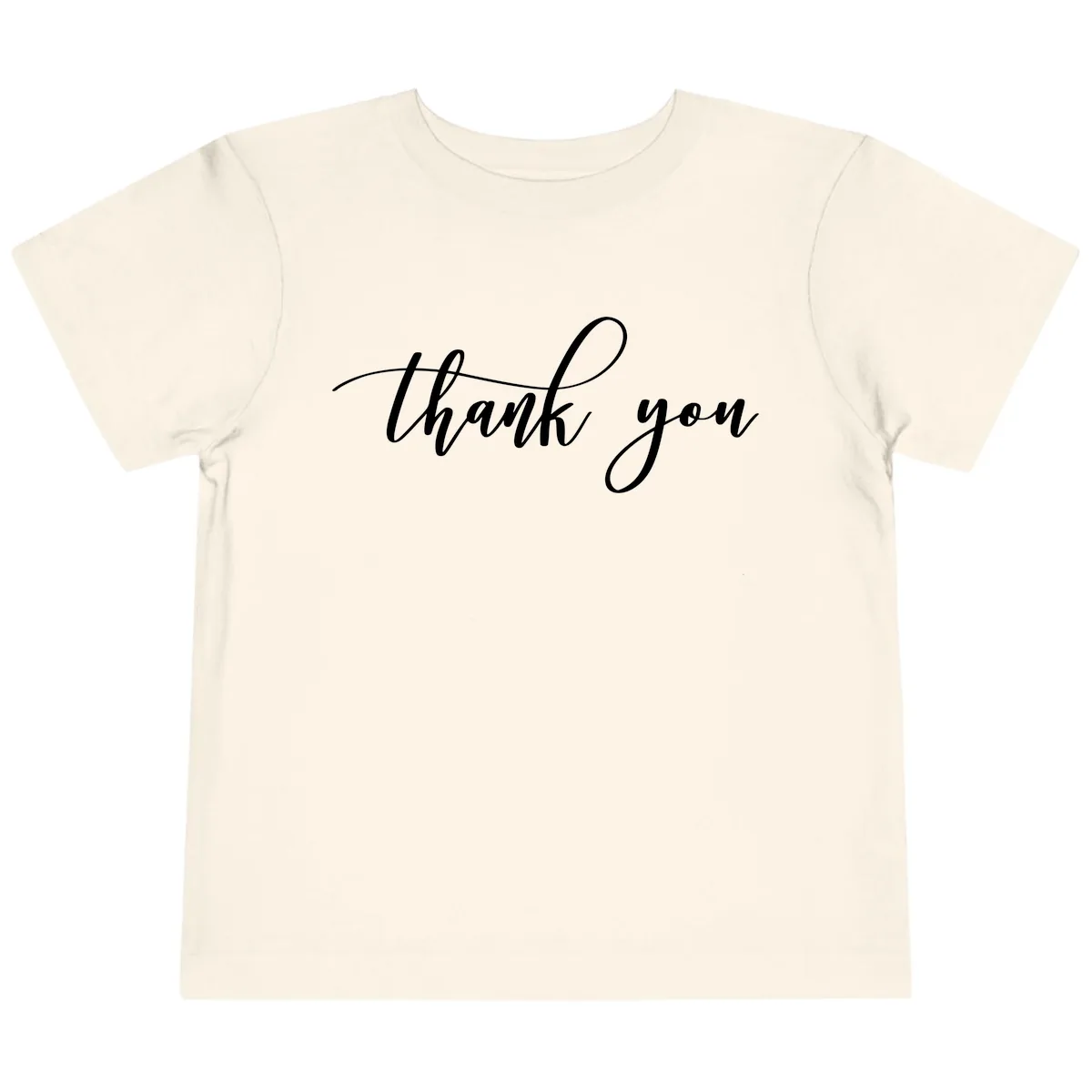 Elegant Handwritten Thank You Script Toddler T-Shirt in Natural