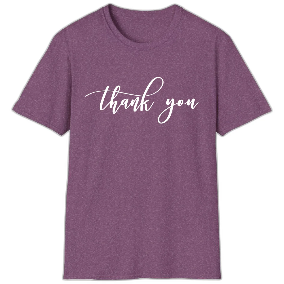 Elegant Handwritten Thank You Script T-Shirt in Heather Maroon