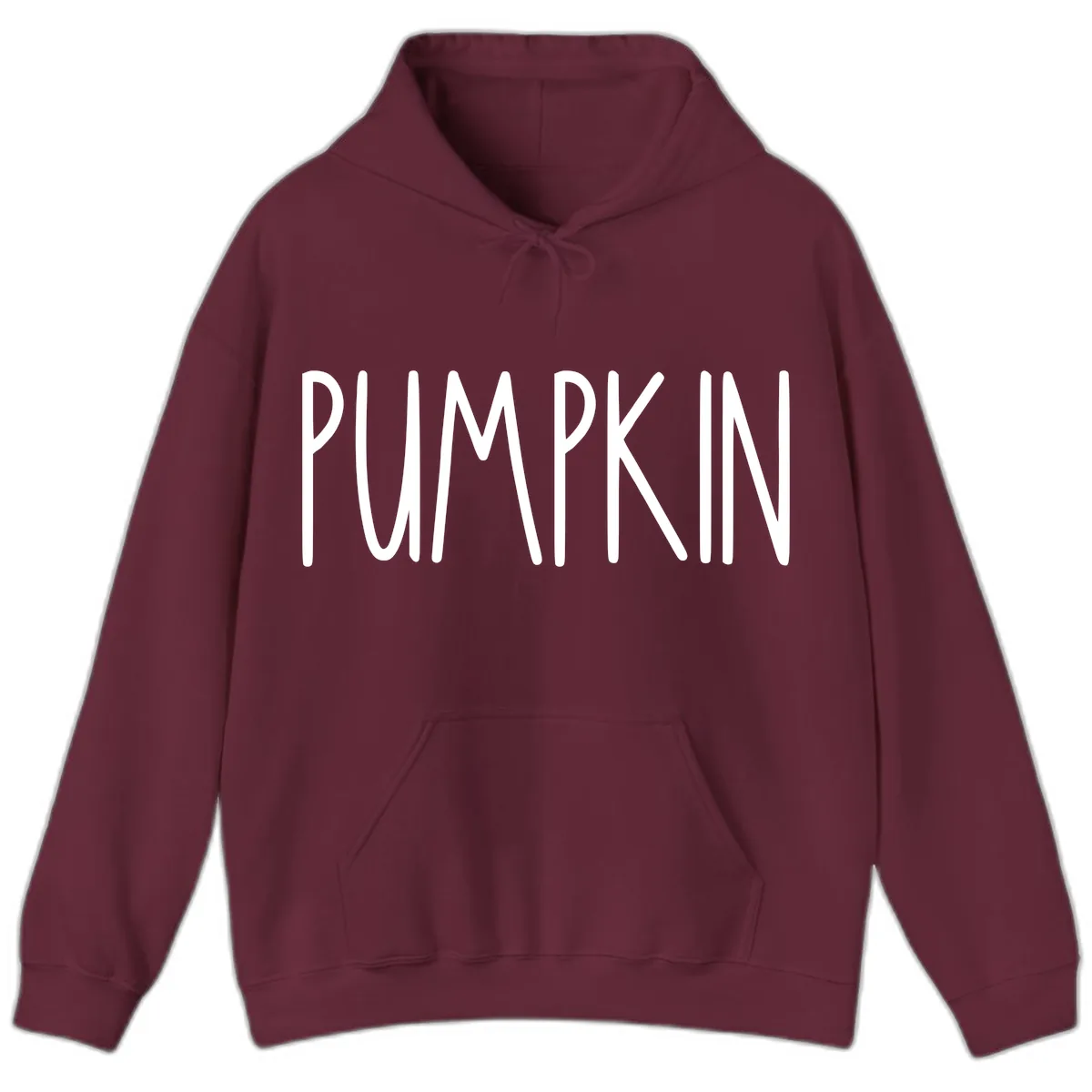 Pumpkin Patch Text Design Hoodie in Maroon