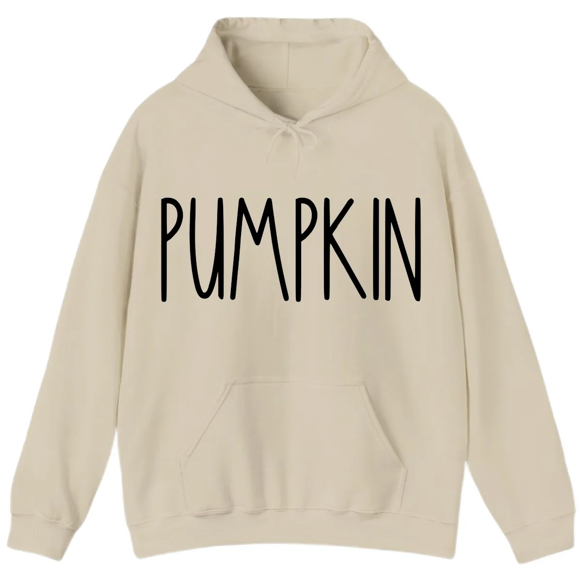 Pumpkin Patch Text Design Hoodie in Sand