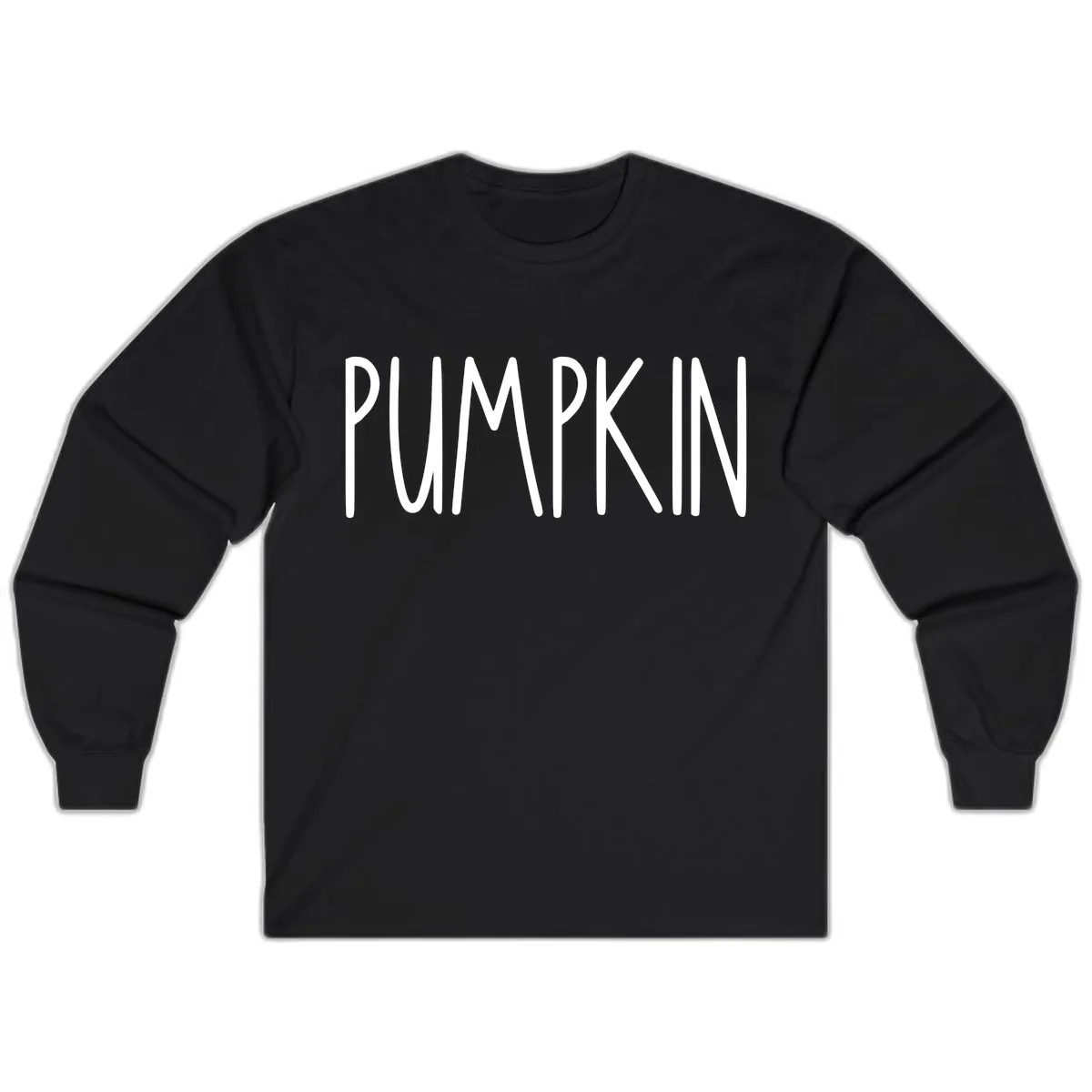 Pumpkin Patch Text Design Long Sleeve in Black