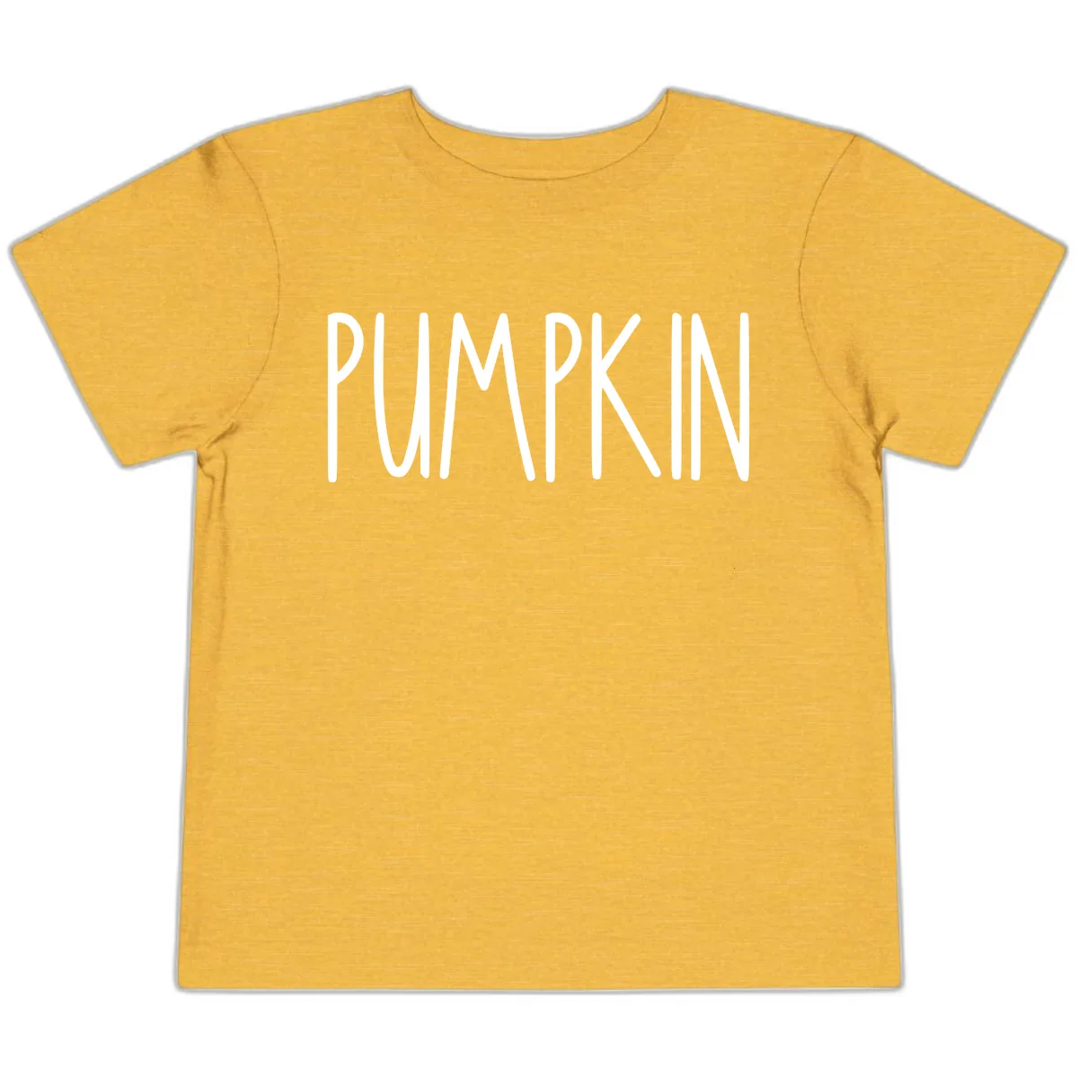 Pumpkin Patch Text Design Toddler T-Shirt in Heather Yellow Gold