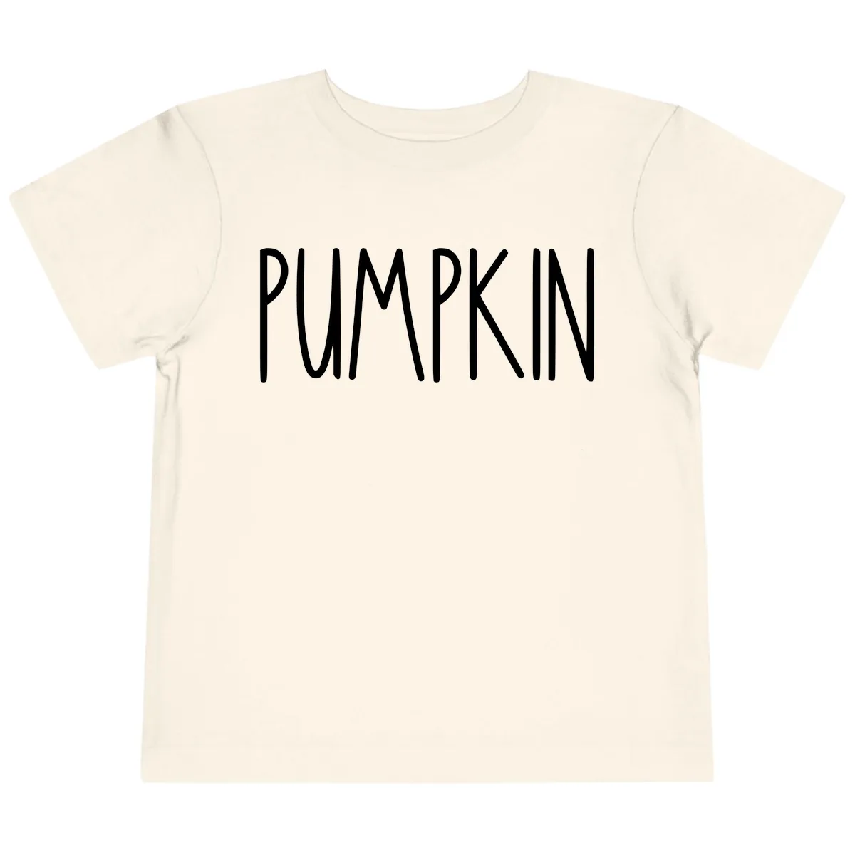 Pumpkin Patch Text Design Toddler T-Shirt in Natural