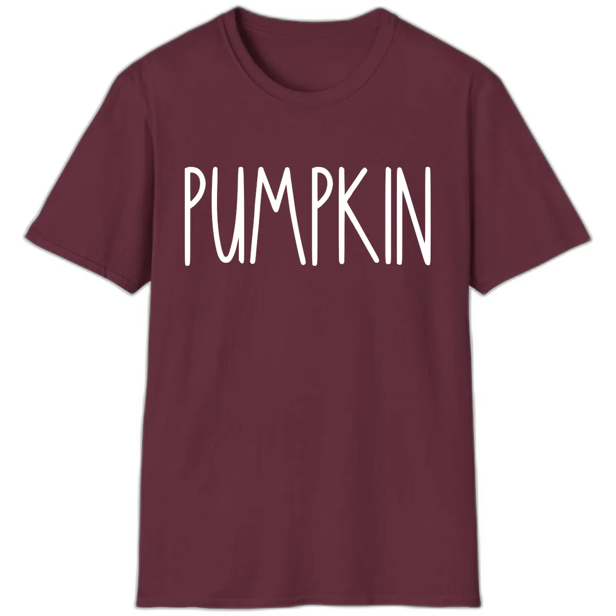 Pumpkin Patch Text Design T-Shirt in Maroon