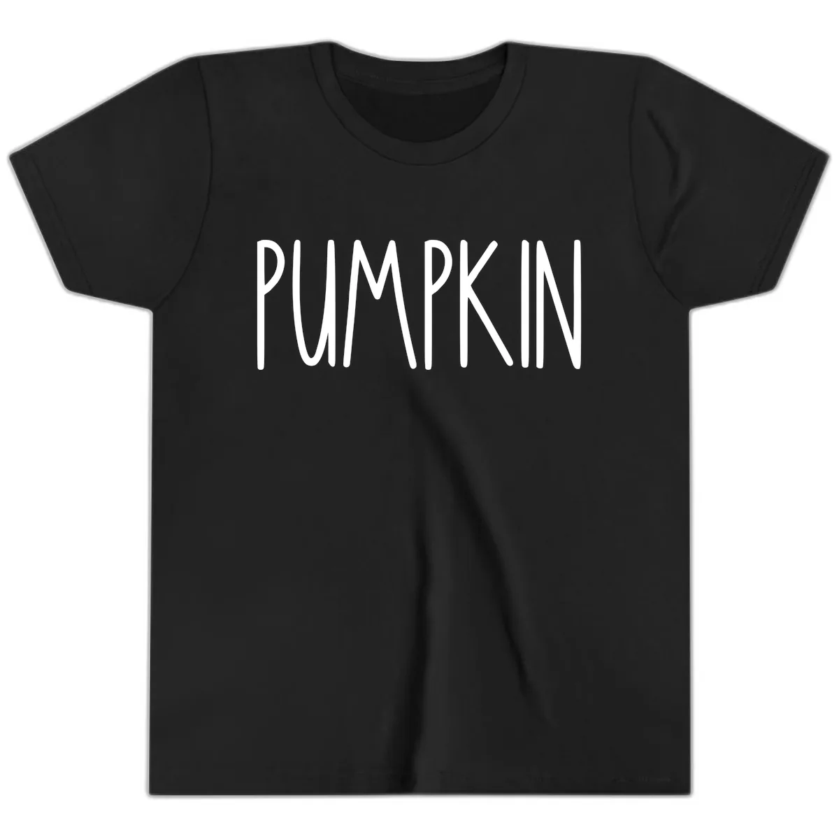 Pumpkin Patch Text Design Youth T-Shirt in Black