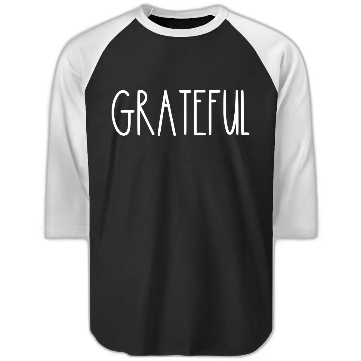 Grateful Raglan 3/4 in Black White