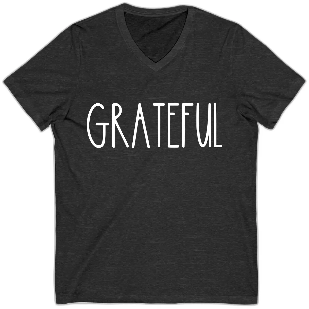 Grateful V-Neck in Dark Grey Heather