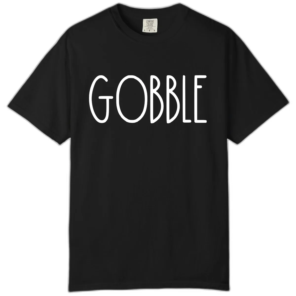 Gobble Funny Thanksgiving Word Comfort Color in Black