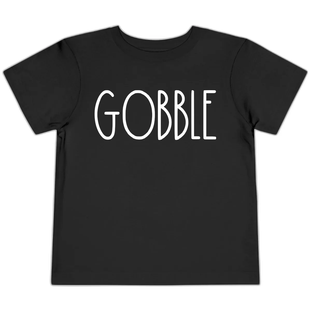 Gobble Funny Thanksgiving Word Toddler T-Shirt in Black