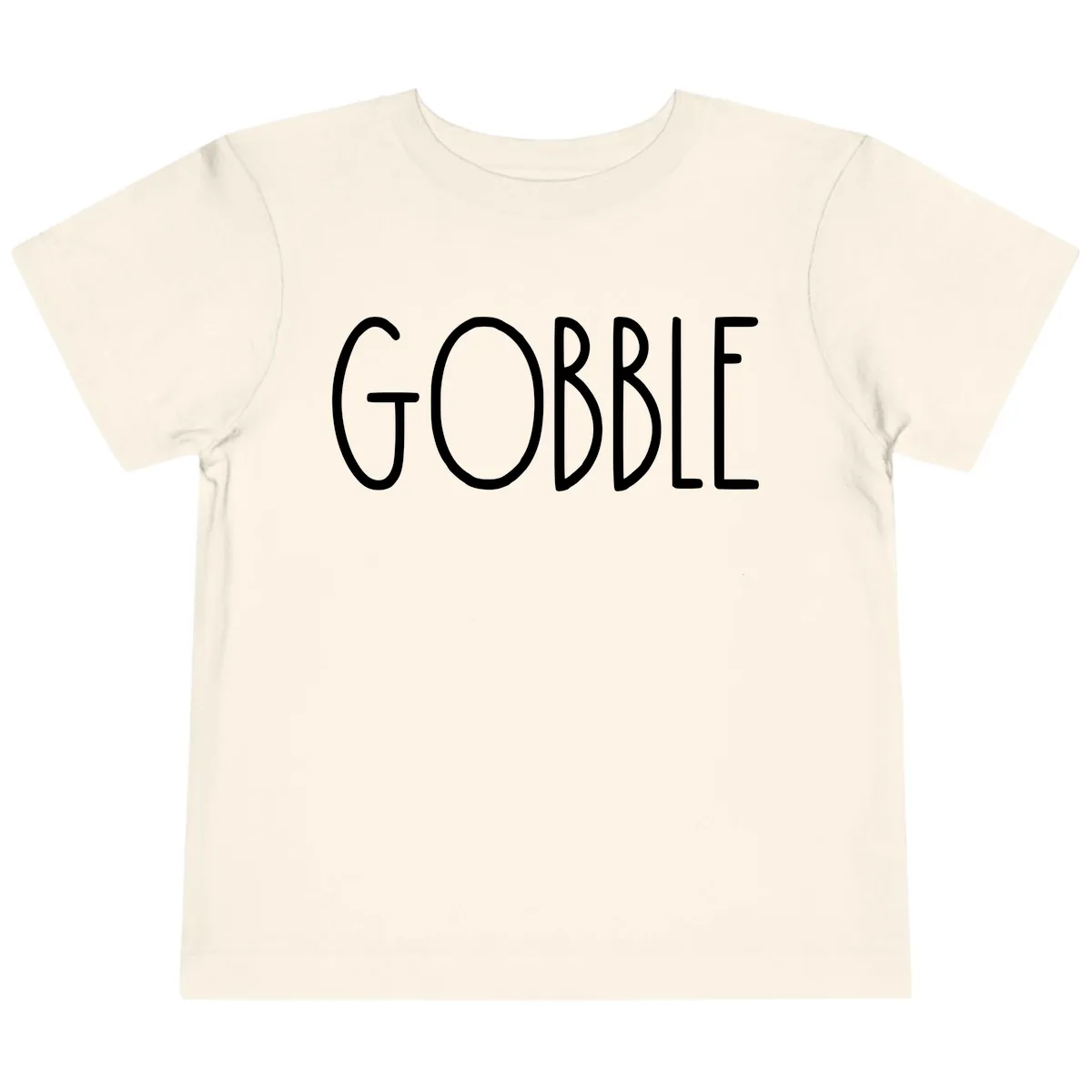 Gobble Funny Thanksgiving Word Toddler T-Shirt in Natural