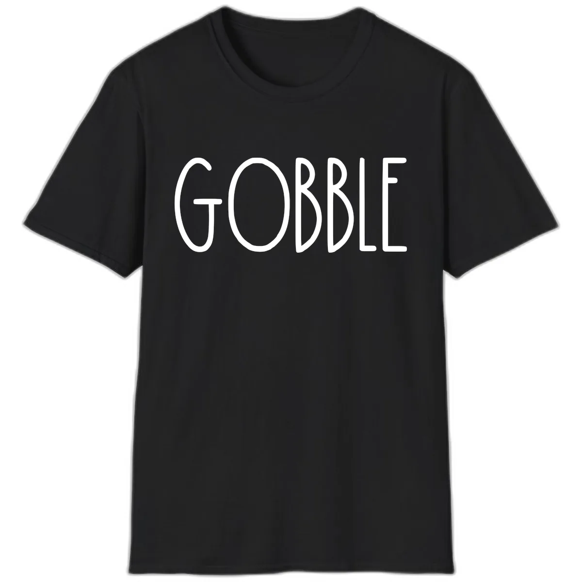 Gobble Funny Thanksgiving Word T-Shirt in Black