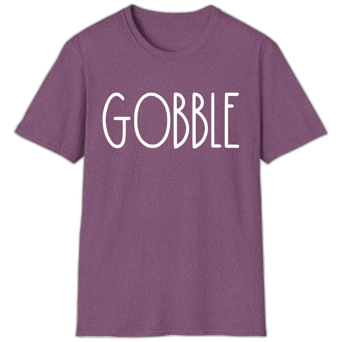 Gobble Funny Thanksgiving Word T-Shirt in Heather Maroon
