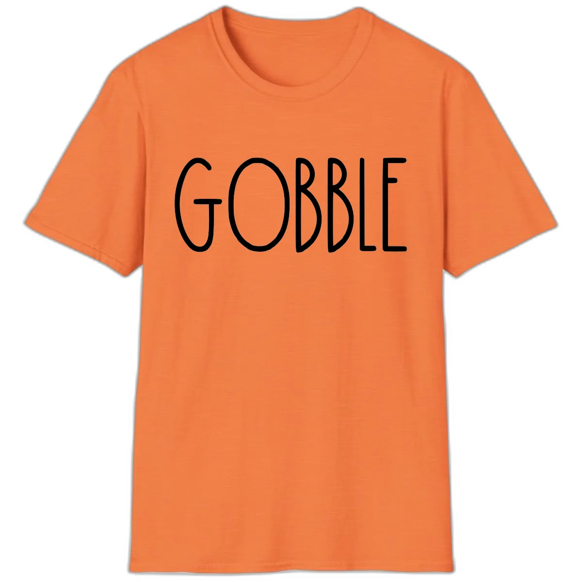 Gobble Funny Thanksgiving Word T-Shirt in Heather Orange