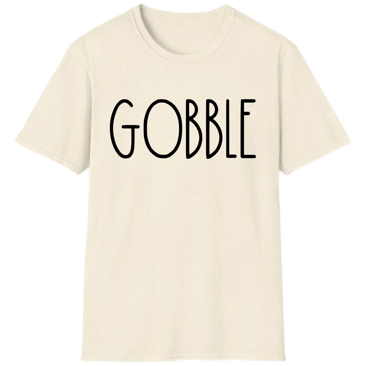 Gobble Funny Thanksgiving Word T-Shirt in Natural