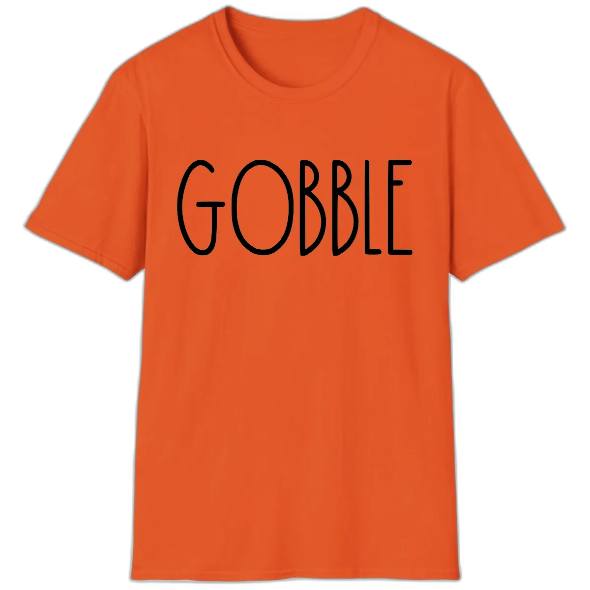 Gobble Funny Thanksgiving Word T-Shirt in Orange