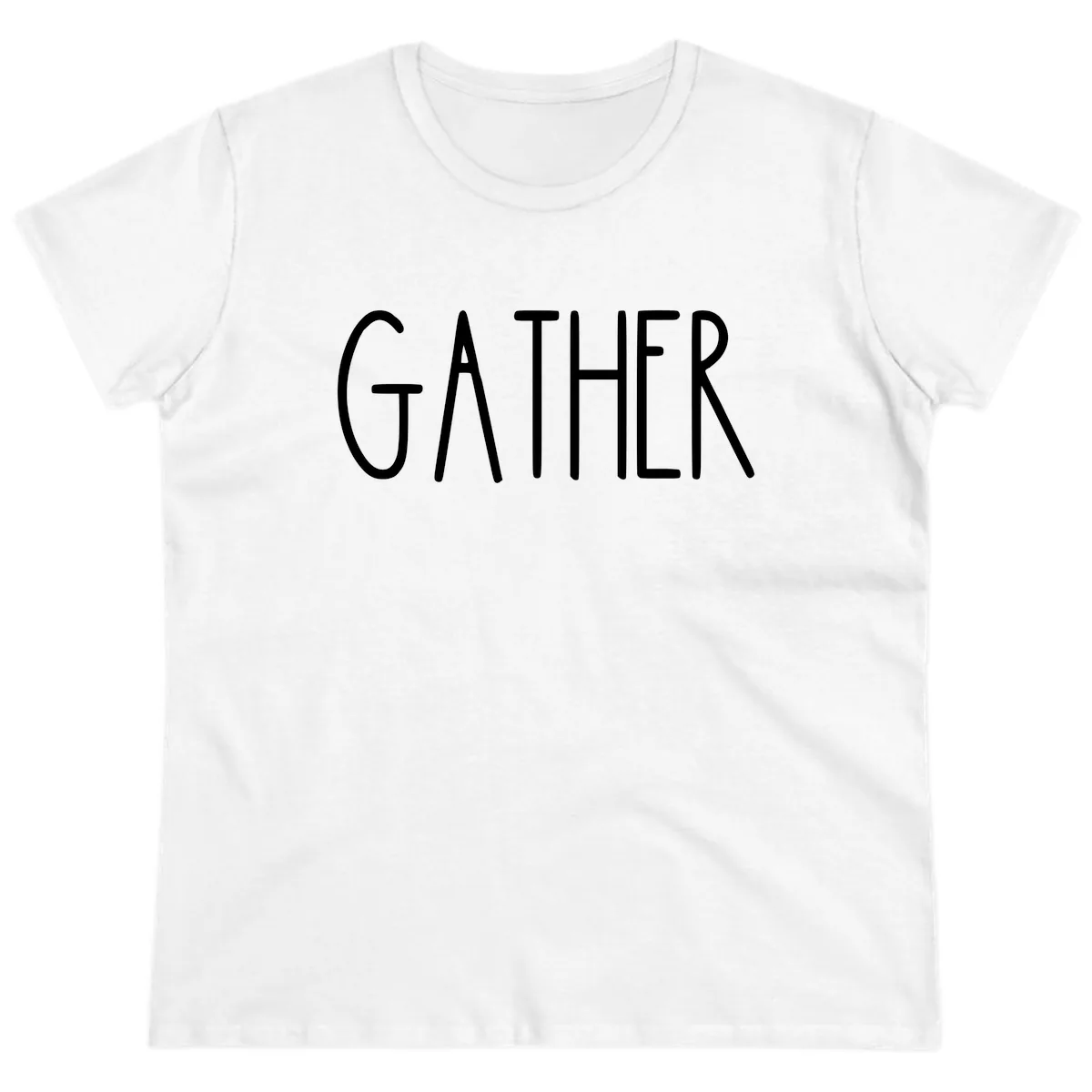 Gather Together Family Dinner Ladies Tee in White