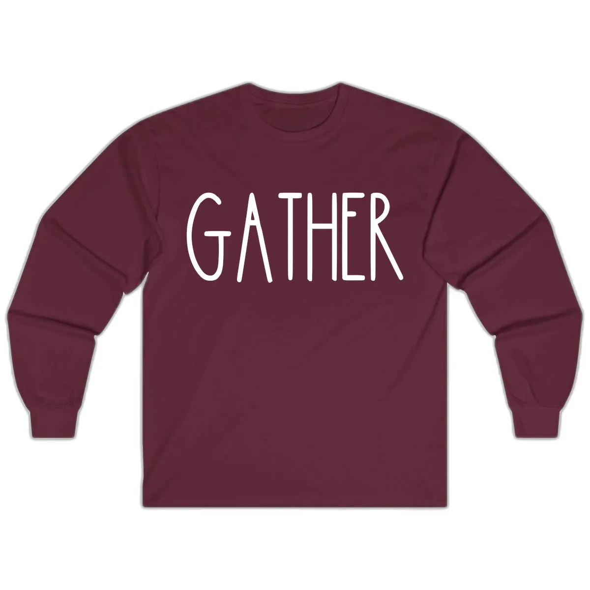 Gather Together Family Dinner Long Sleeve in Maroon