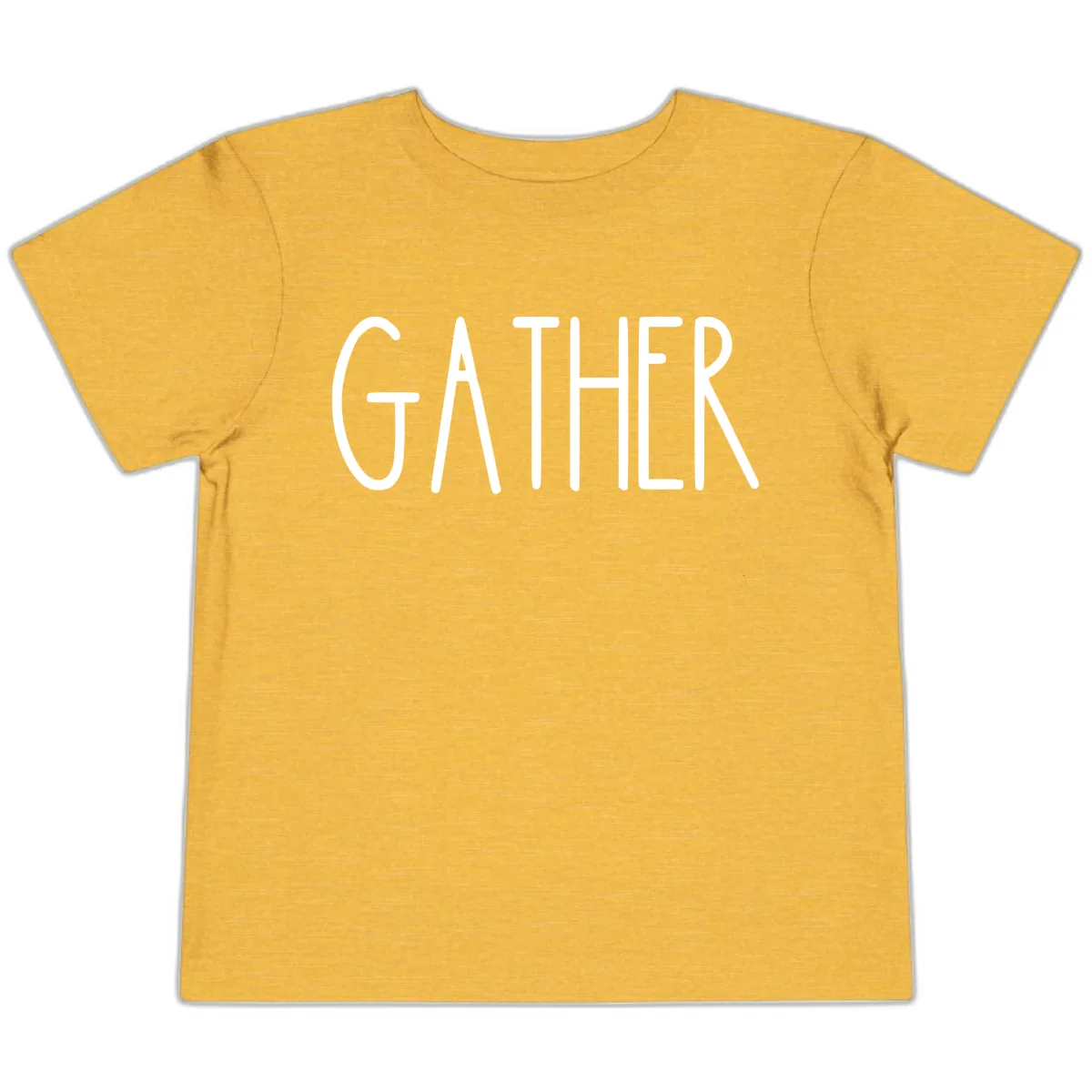 Gather Together Family Dinner Toddler T-Shirt in Heather Yellow Gold
