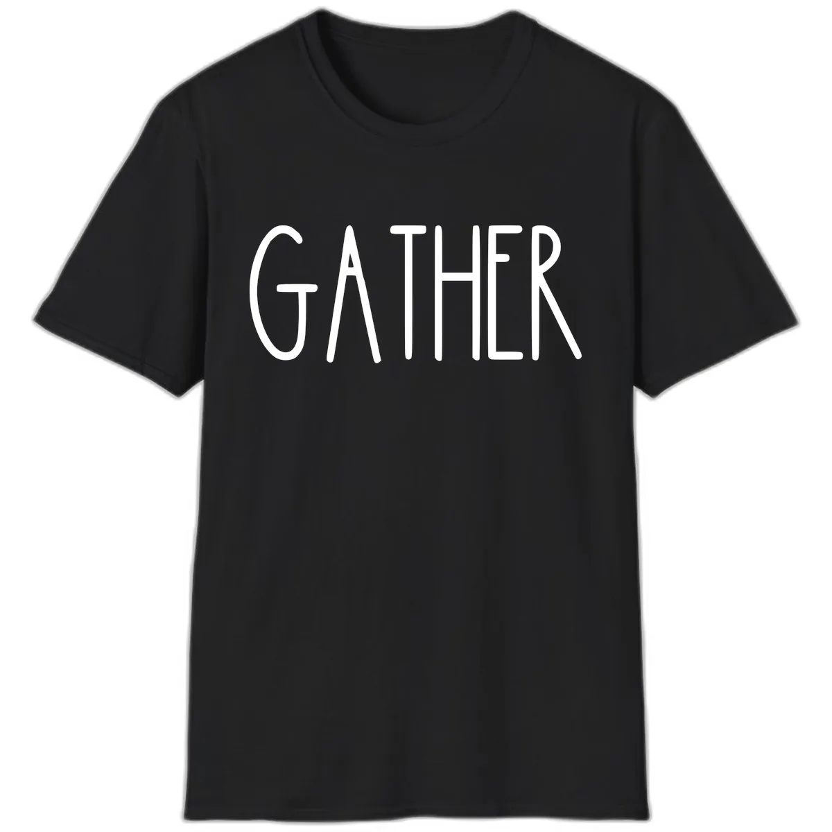 Gather Together Family Dinner T-Shirt in Black