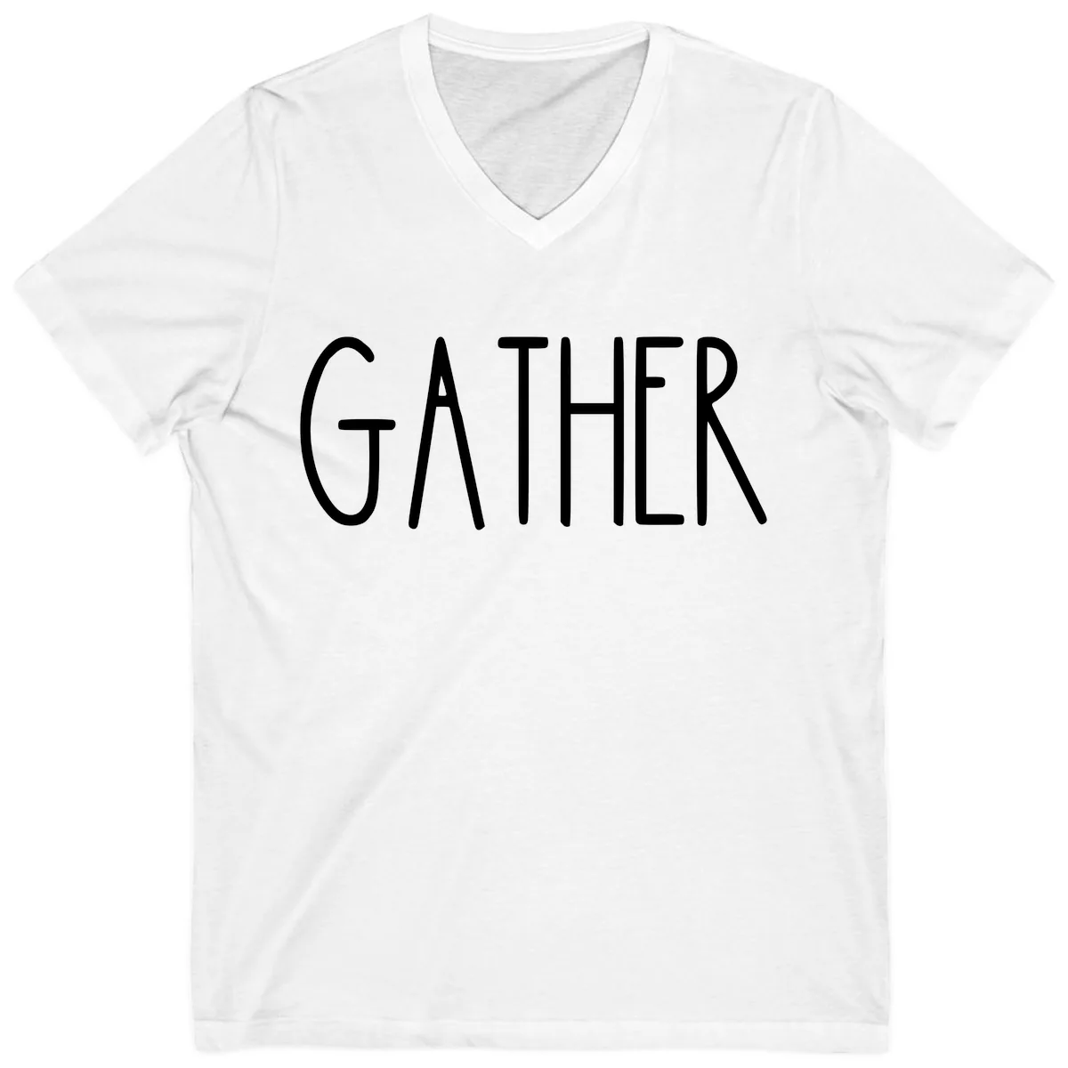Gather Together Family Dinner V-Neck in White